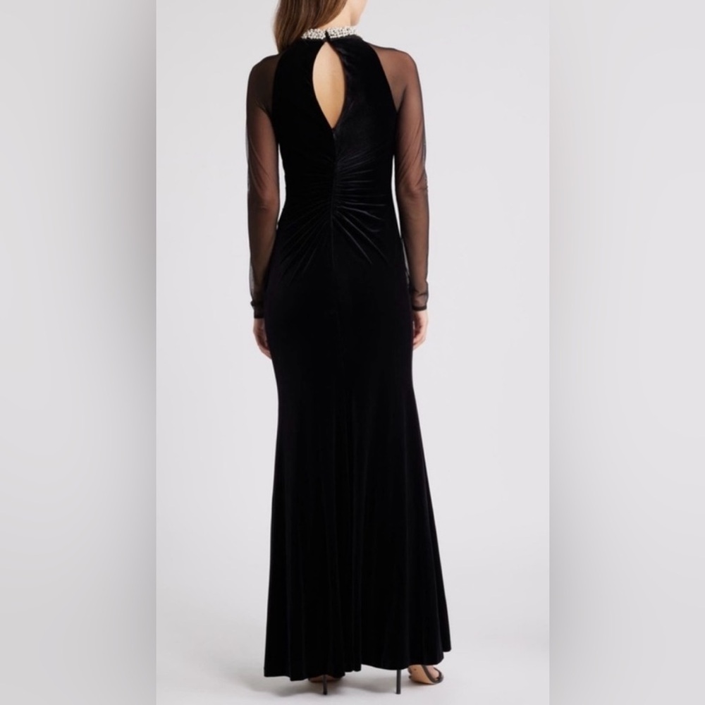 Eliza J Black Velvet Elegant Maxi Dress. Size 6. Nordstrom - Picture 2 of 8